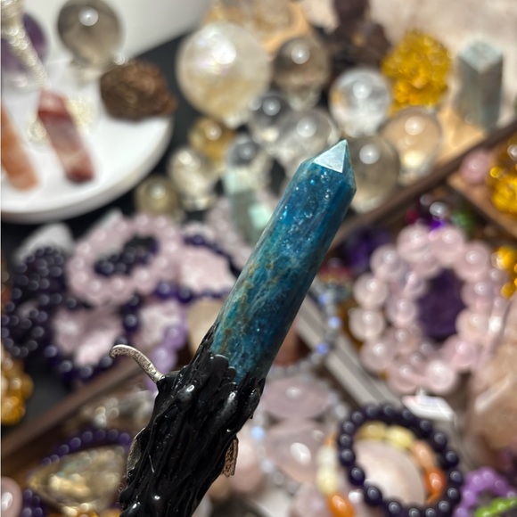 Natural Kyanite Quartz Crystal obelisk ball Magic scepter Reiki healing 10inch - Picture 7 of 7